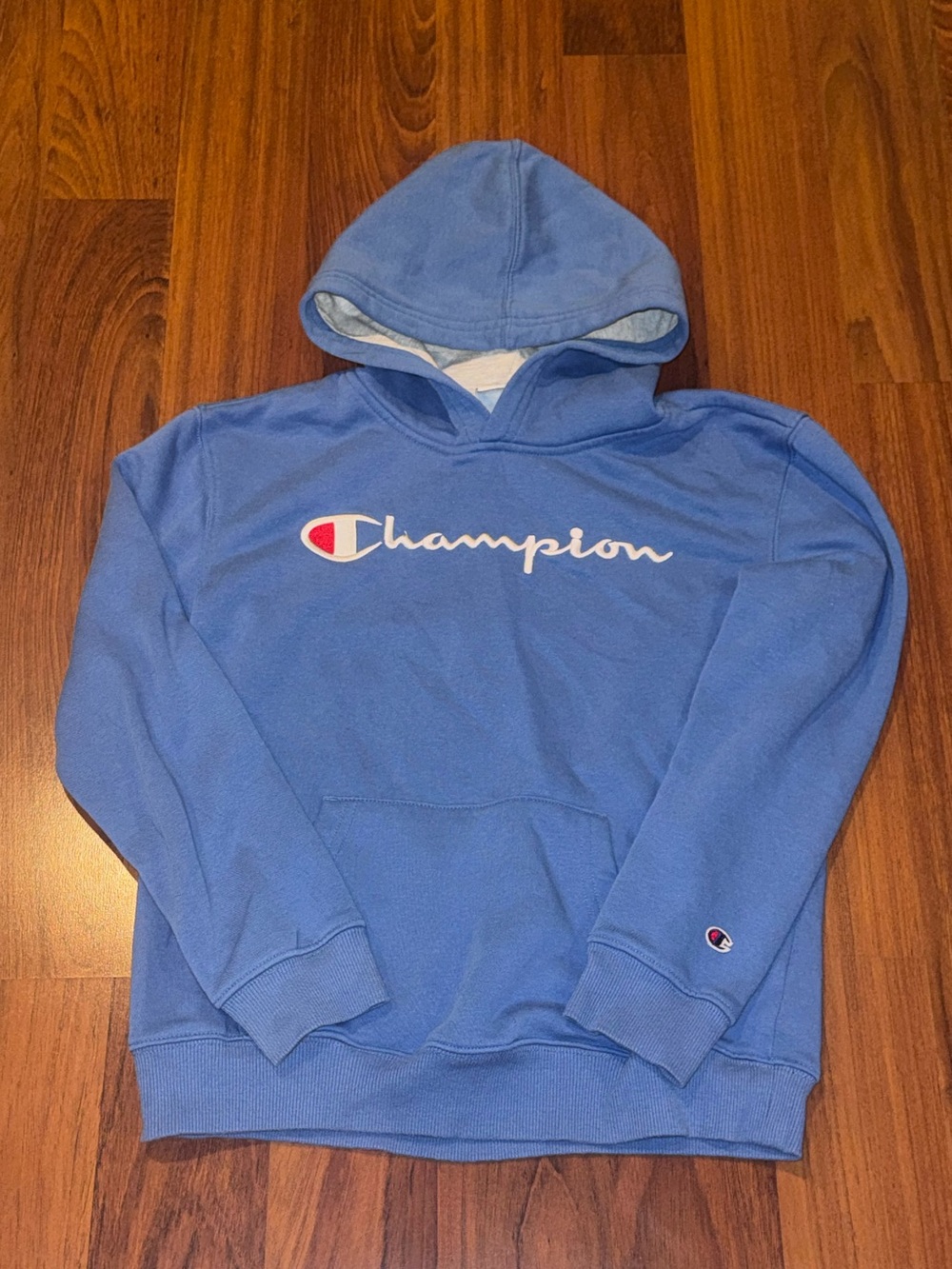Boys Champion Logo Blue Sweatshirt Hoodie Size 10 Soft Abercrombie Nike Jordan